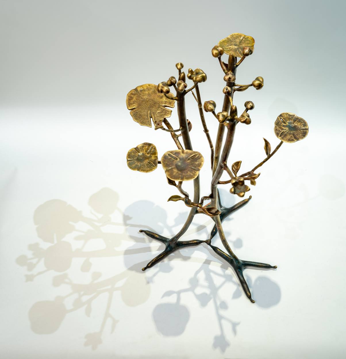 Bronze flower sculpture