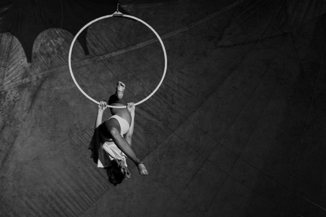 Aerialist in a hoop