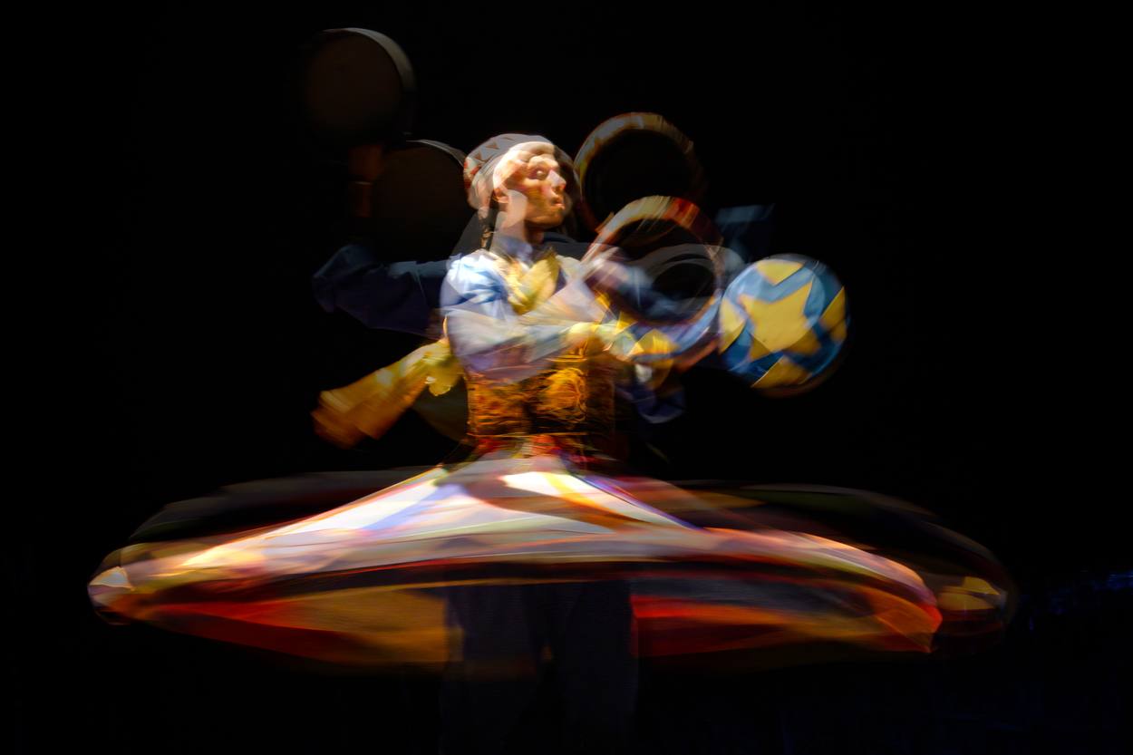 Whirling dancer in motion blur